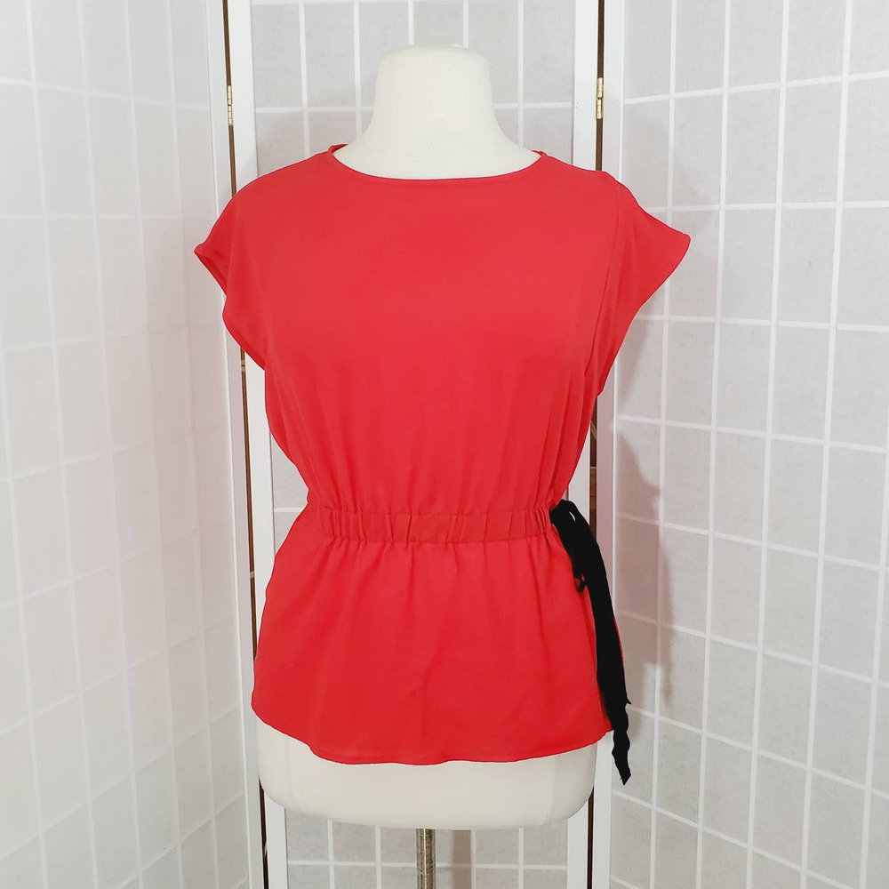 Pleione Career Side Tie Ribbon Blouse Size: Medium - Picture 1 of 7